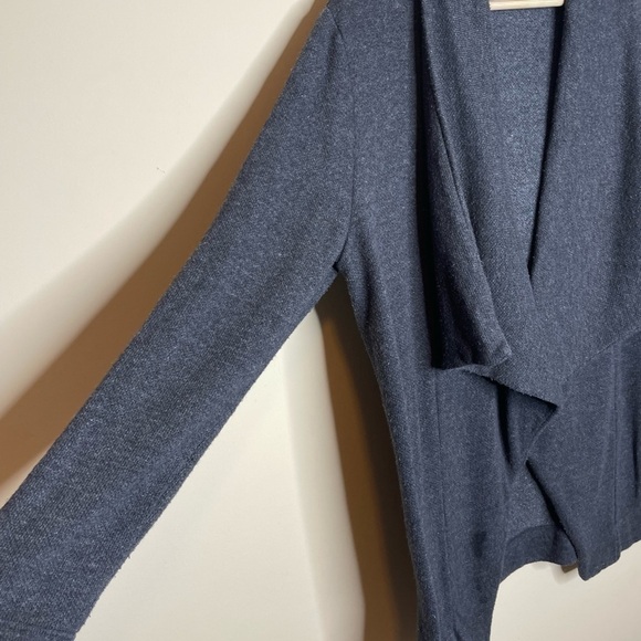 J.CREW warm gray waterfall draped wool fleece blend cardigan - Picture 2 of 4